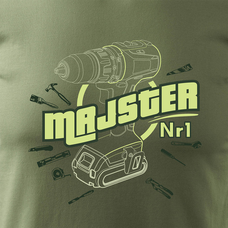 T-Shirt Vorarbeiter für Handwerker Schreiner Mechaniker Herren khaki REGULAR