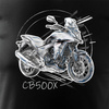 Ausverkauf - Honda CB 500X 500 X Herren-Motorrad-T-Shirt schwarz REGULAR