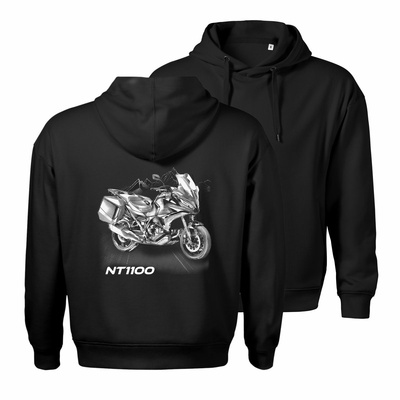 Honda NT 1100 Herren-Motorrad-Sweatshirt mit Kapuze schwarz