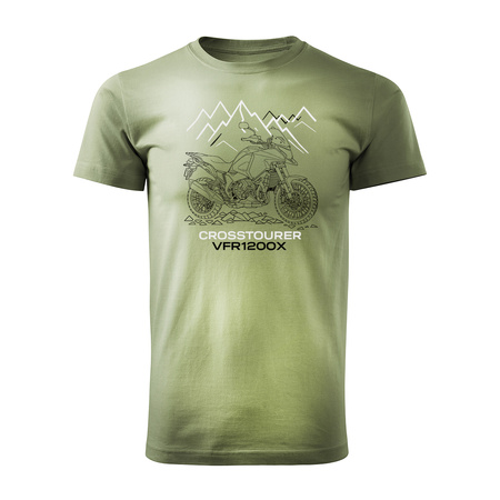 Honda VFR1200X VFR 1200 X Crosstourer Stroke Herren Khaki Motorrad-T-Shirt REGULAR