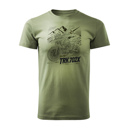 Benelli TRK 702 X TRK702 TRK702X Stroke Herren khaki Motorrad-T-Shirt REGULAR