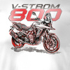 Suzuki V-Strom Vstrom 800 Herren Weiss Motorrad-T-Shirt REGULAR