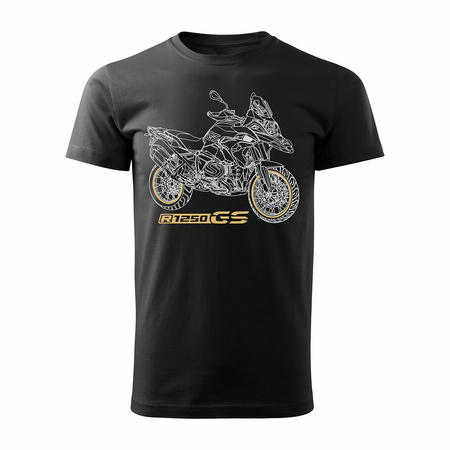 Set aus Kapuzenpullover und T-Shirt mit BMW GS 1250 Adventure Motorrad, Herren, schwarz