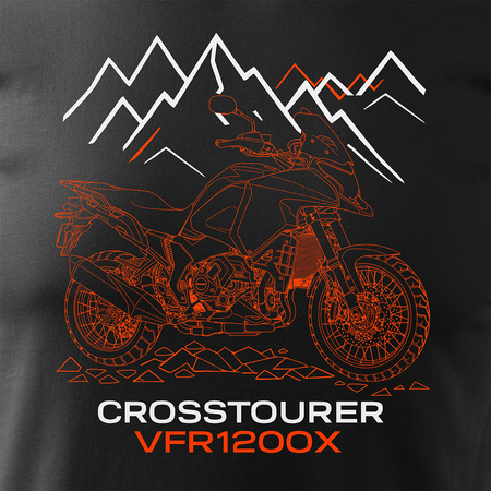 Honda VFR1200X VFR 1200 X Crosstourer Stroke Herren szwarz Motorrad-T-Shirt REGULAR