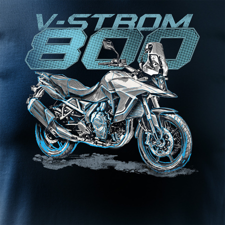 Suzuki V-Strom Vstrom 800 Herren marineblau Motorrad-T-Shirt REGULAR