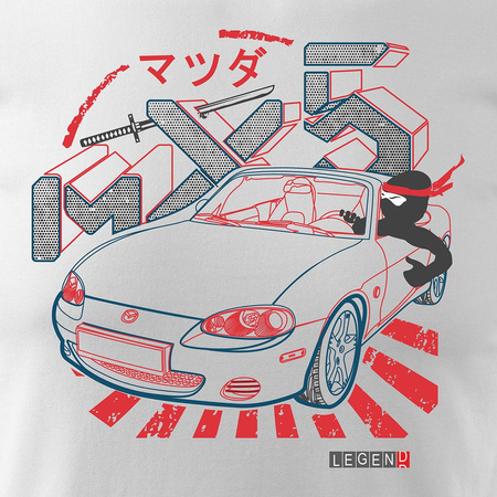 MAZDA MX-5 MX 5 Herren Auto-T-Shirt weiß REGULAR