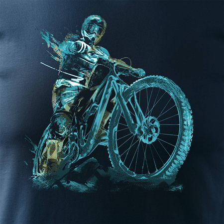 MTB Downhill Mountainbike T-Shirt Herren navy blau REGULAR