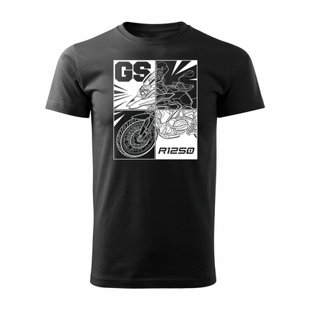 Ausverkauf - BMW GS 1250 ADVENTURE Herren Motorrad Motorrad-T-Shirt schwarz REGULAR