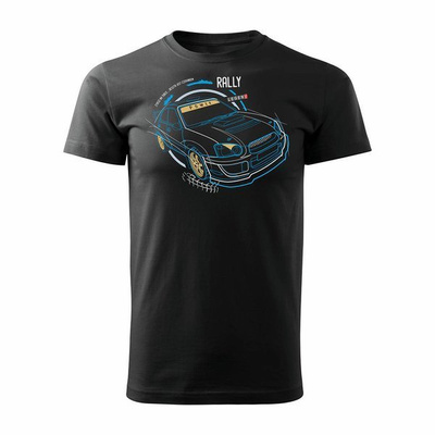 Herren Subaru Impreza WRX Rallye Auto T-Shirt schwarz REGULAR