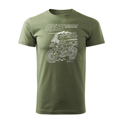 Ausverkauf - Motorrad-T-Shirt mit Motorrad BMW GS R 1300 ADVENTURE Herren khaki REGULAR