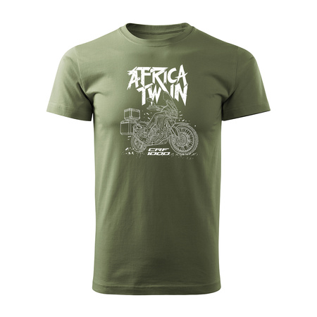 Ausverkauf - Honda Africa Twin CRF1000L Herren Khaki Motorrad-T-Shirt