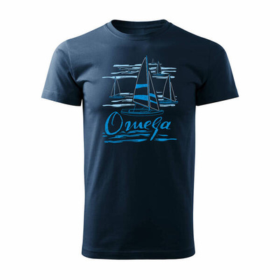 Segeln T-Shirt für Segler mit Yacht Segeln Yacht Omega Herren navy blau REGULAR