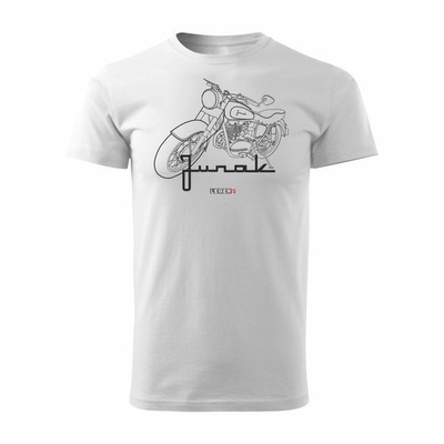 Herren Junak Motorrad Motorrad-T-Shirt weiß REGULAR