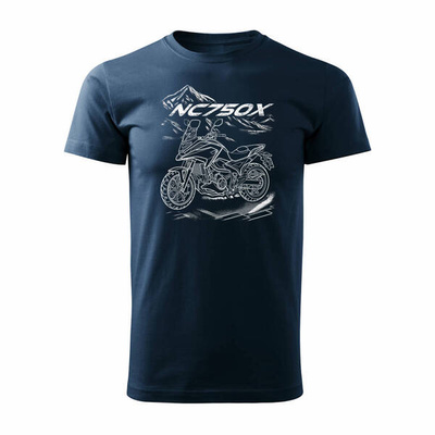 Ausverkauf - Honda NC 750 X NC750X Herren marineblau Motorrad-T-Shirt REGULAR