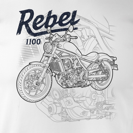 Honda Rebel 1100 Herren Weiss Motorrad Motorrad-T-Shirt
