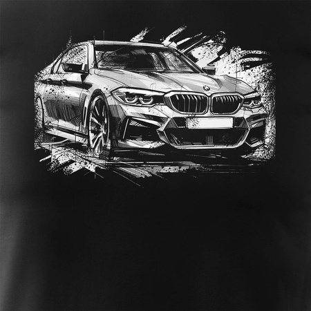 Ausverkauf - Sammler-T-Shirt mit BMW 5er M5 Herrenauto schwarz REGULAR