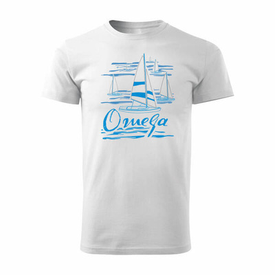 Matrosen-T-Shirt Segeln Yacht Omega Herren weiß REGULAR