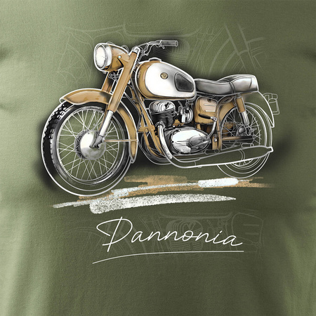 Pannonia Herren khaki Motorrad-T-Shirt REGULAR