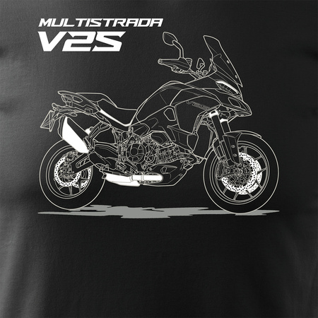 Ducati Multistrada V2S Herren Schwarz REGULAR Motorrad-T-Shirt