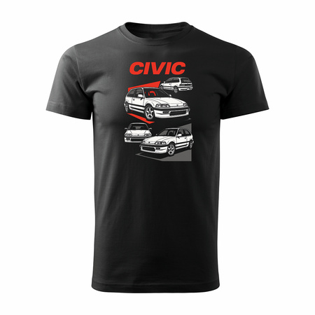 Honda Civic 4 IV Legenden Herren T-Shirt Schwarz REGULAR