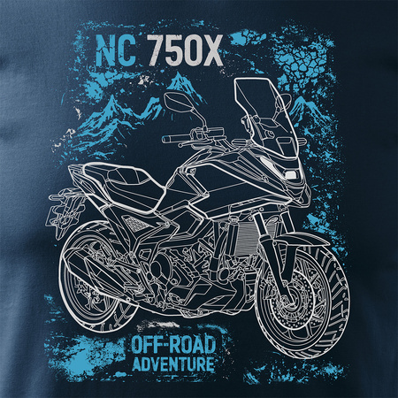 Honda NC 750 X NC750X Herren marineblau Motorrad-T-Shirt REGULAR