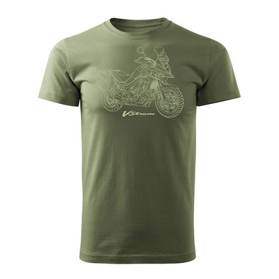 Ausverkauf - Suzuki V-Strom Vstrom DL 650 XT Herren khaki REGULAR Motorrad-T-Shirt
