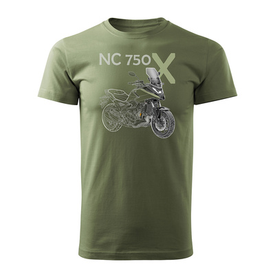 Honda NC 750 X NC750X Herren khaki Motorrad-T-Shirt REGULAR