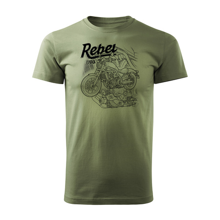 Ausverkauf - Honda Rebel 1100 Herren Khaki Motorrad Motorrad-T-Shirt