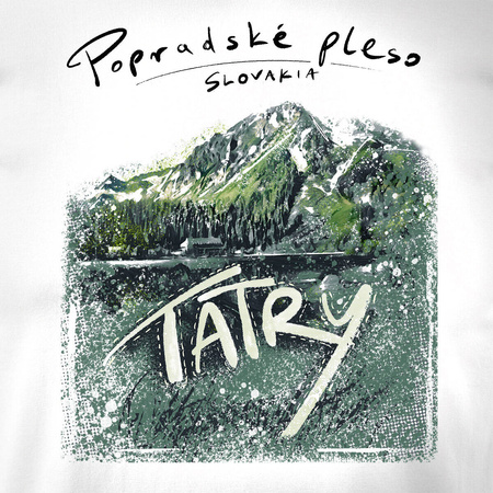 T-Shirt mit Berge Wandern Tatra Popradské Pleso Herren Trekking weiß REGULAR