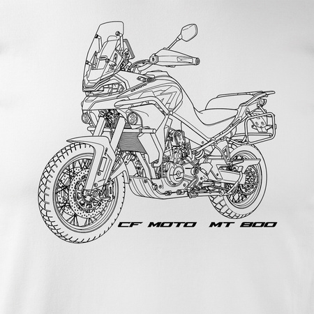 CF MOTO MT800 Herren Weiss Motorrad Motorrad-T-Shirt