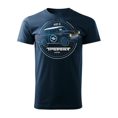 Herren Trabant Auto-T-Shirt navy blau REGULAR