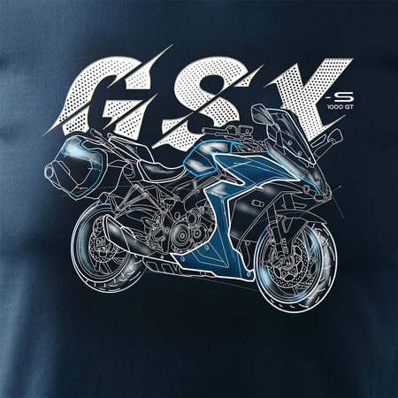 Ausverkauf - Suzuki GSX 1000 GT Herren-Motorrad-T-Shirt navy blau REGULAR