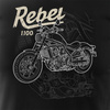 Honda Rebel 1100 Herren Schwarz Motorrad Motorrad-T-Shirt