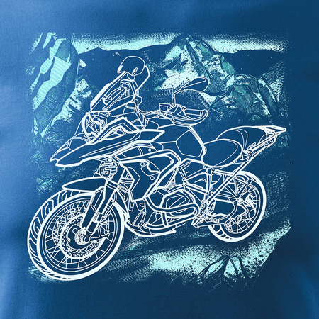 BMW GS 1250 ADVENTURE Herren Motorrad Motorrad-T-Shirt blau REGULAR