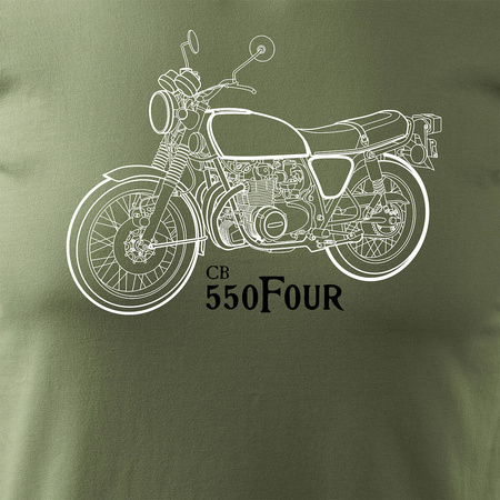 Honda 550 four legend Herren khaki REGULAR Motorrad-T-Shirt