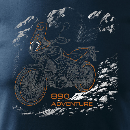 KTM 890 Adventure Herren marineblau REGULAR Motorrad-T-Shirt