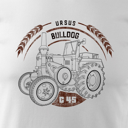 Ursus C45 Traktor-T-Shirt für Bulldog Landwirt Männer weiß REGULAR