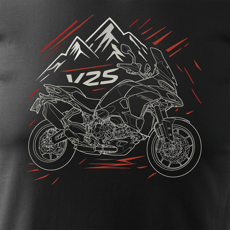 Ducati Multistrada V2S Herren Schwarz REGULAR Motorrad-T-Shirt