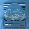 Ausverkauf - T-shirt mit Auto Skoda 110 R PRL Legende Herren blau REGULAR