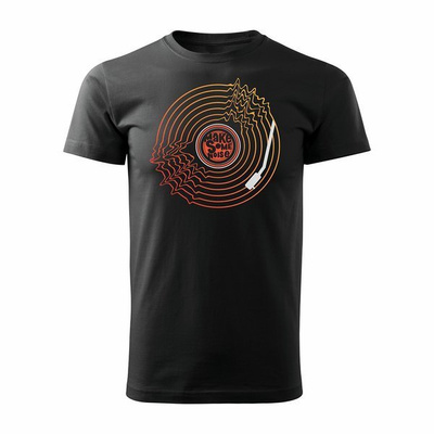 Herren-Vinyl-T-Shirt schwarz REGULAR