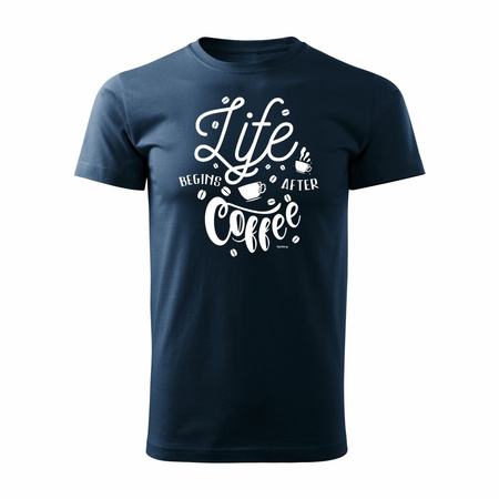 Life Coffee Herren-T-Shirt marineblau REGULAR