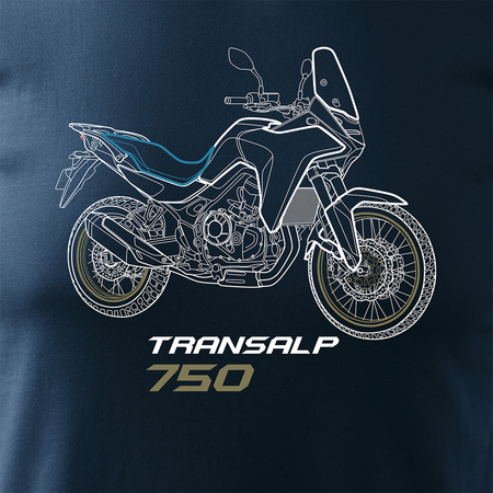 Honda Transalp 750 Herren marineblau Motorrad Motorrad-T-Shirt