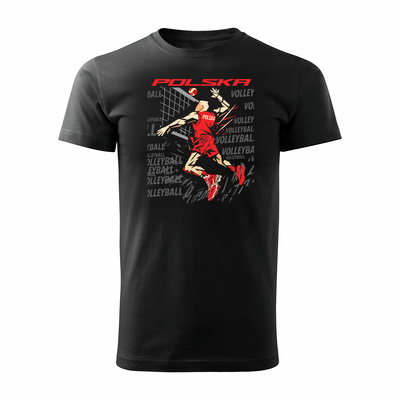Polnisches Volleyball-T-Shirt für Volleyball-Fans Volleyball Herren schwarz REGULAR