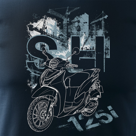 Honda SH125i SH 125 i Herren marineblau Motorrad Motorrad-T-Shirt