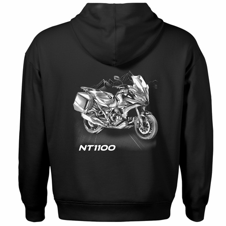 Set aus Kapuzenpullover und T-Shirt mit Honda NT 1100 Motorrad, Herren, schwarz