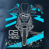 Motorrad-T-Shirt mit Motorrad BMW GS 1250 ADVENTURE Herren navy blau REGULAR