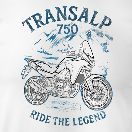 Honda Transalp 750 Herren Weiss Motorrad Motorrad-T-Shirt