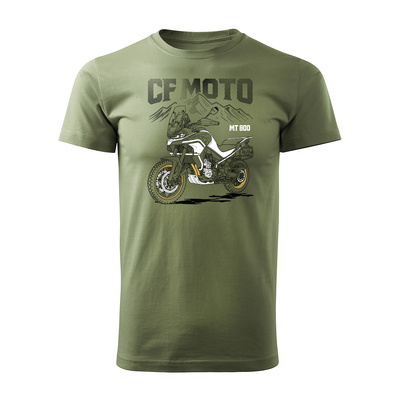 CF MOTO MT800 Herren Khaki Motorrad Motorrad-T-Shirt