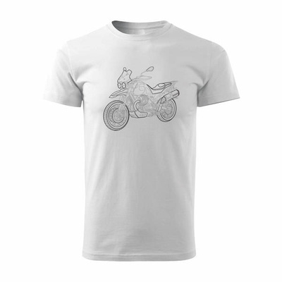 Moto Guzzi V85 Stroke Herren-Motorrad-T-Shirt weiß REGULAR