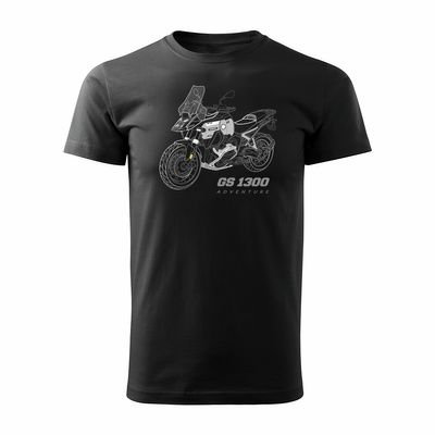 Motorrad-T-Shirt mit Motorrad BMW GS R 1300 ADVENTURE Herren schwarz REGULAR